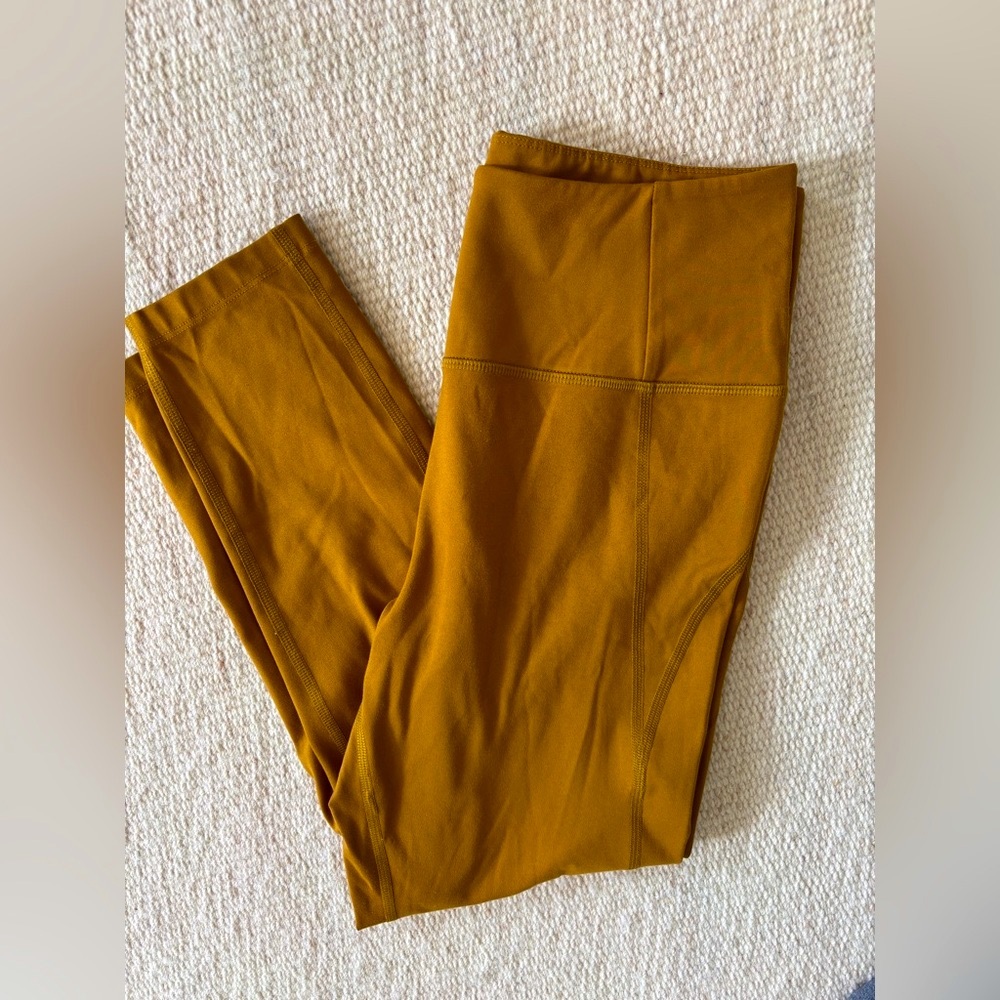 Golden Yellow Girlfriend Collective High-Waisted Compression Leggings Size M